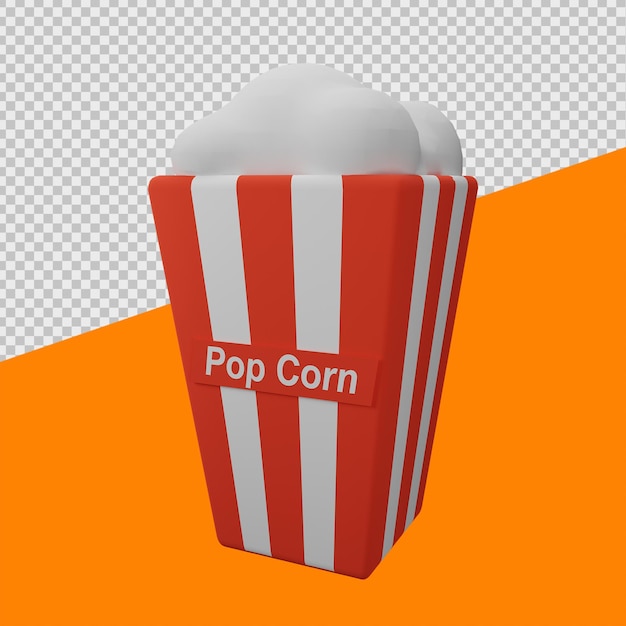 Weißes Popcorn 3D Lebensmittel Illustrationen