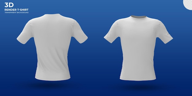 Weißes Render-T-Shirt-Mockup vorne und hinten