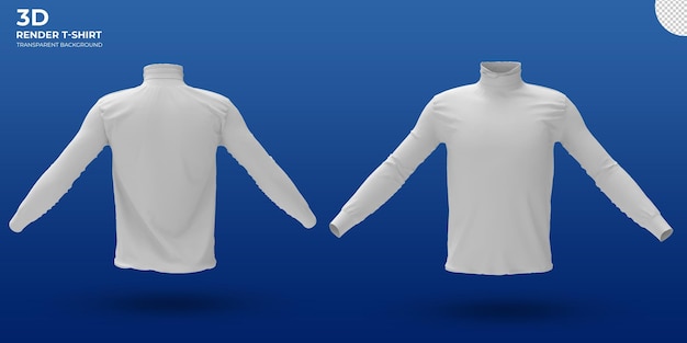 Weißes Render-T-Shirt-Mockup vorne und hinten