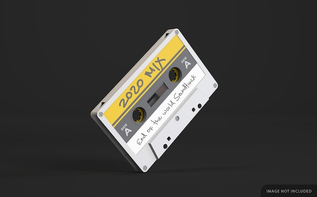 Weißes Retro-Audiokassettenbandmodell mit Etikett