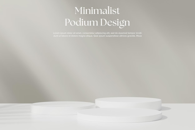 Weißes rundes Podium für die Platzierung von Produkten 3D-Hintergrund