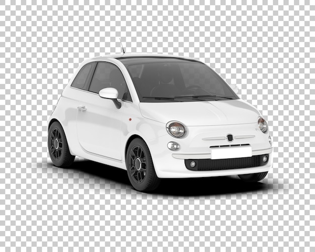 Weißes Stadtauto auf transparentem Hintergrund, 3D-Darstellung