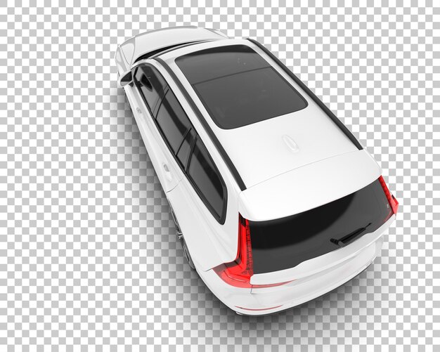 PSD weißes stadtauto auf transparentem hintergrund, 3d-darstellung