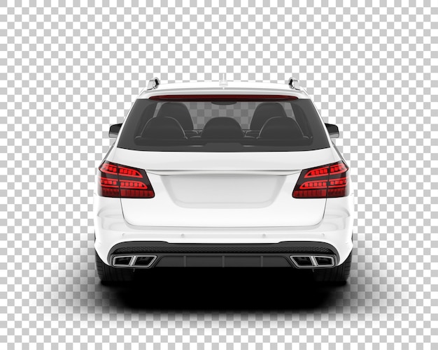 Weißes Stadtauto auf transparentem Hintergrund, 3D-Darstellung