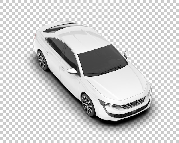 PSD weißes stadtauto auf transparentem hintergrund, 3d-darstellung