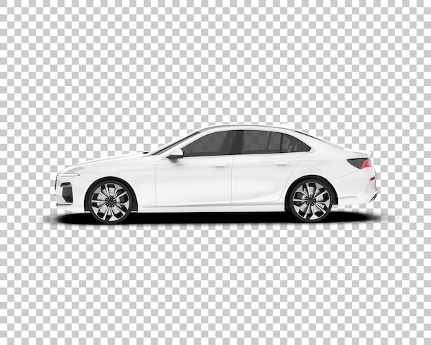 Weißes Stadtwagen auf durchsichtigem Hintergrund 3D-Rendering-Illustration