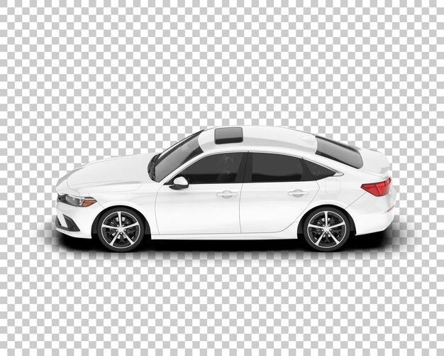 Weißes Stadtwagen auf durchsichtigem Hintergrund 3D-Rendering-Illustration