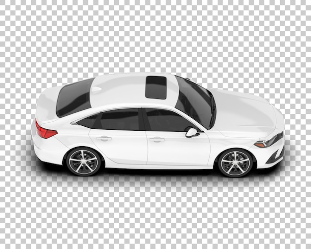 Weißes Stadtwagen auf durchsichtigem Hintergrund 3D-Rendering-Illustration