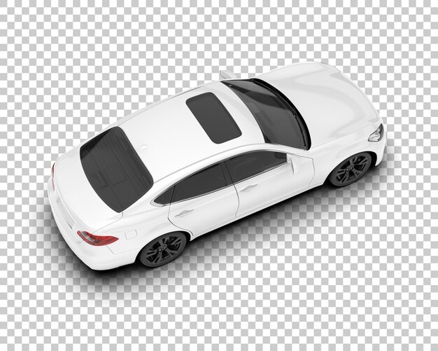 Weißes Stadtwagen auf durchsichtigem Hintergrund 3D-Rendering-Illustration