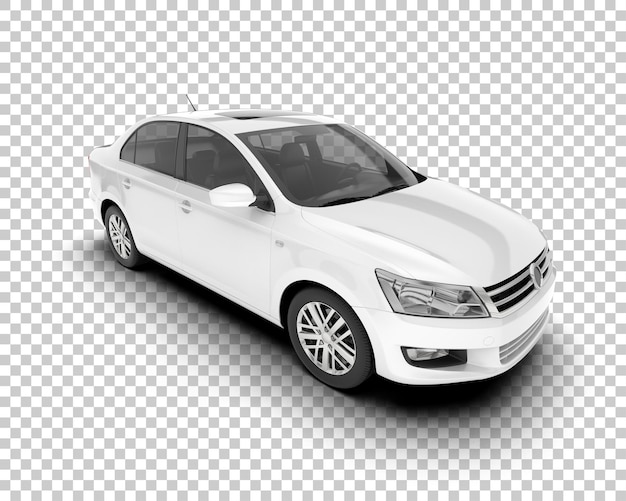 Weißes Stadtwagen auf durchsichtigem Hintergrund 3D-Rendering-Illustration