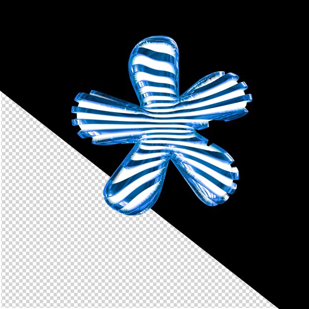 PSD weißes symbol mit blauen ultradünnen horizontalen riemen