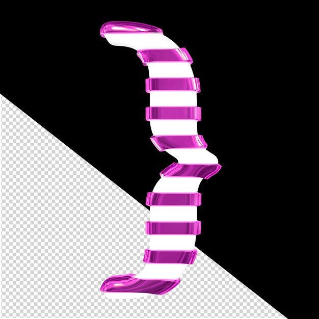 PSD weißes symbol mit lila dünnen horizontalen riemen