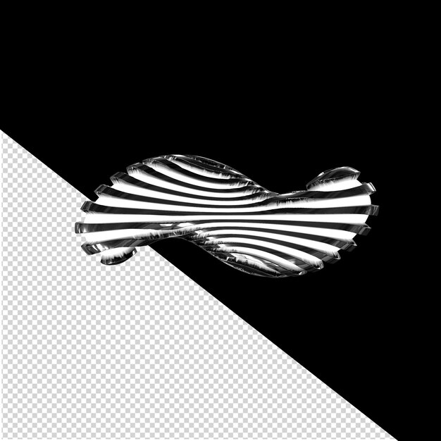Weißes symbol mit schwarzen ultradünnen horizontalen riemen