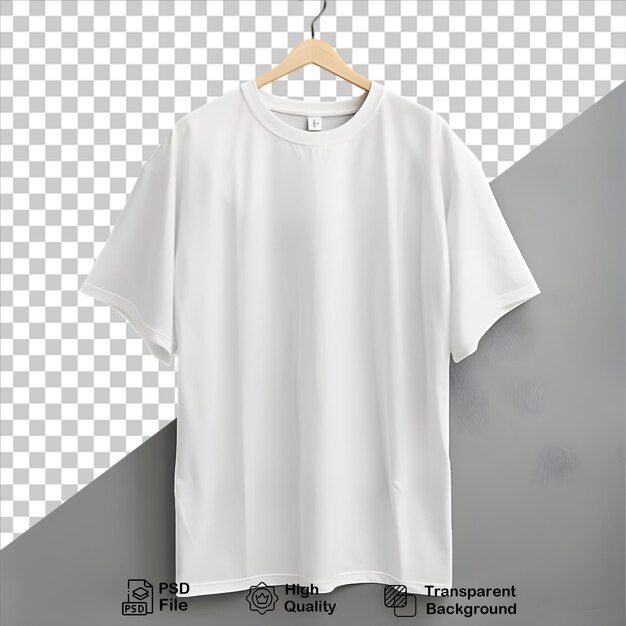 Weißes t-shirt-mockup auf grauem hintergrund mit png-datei