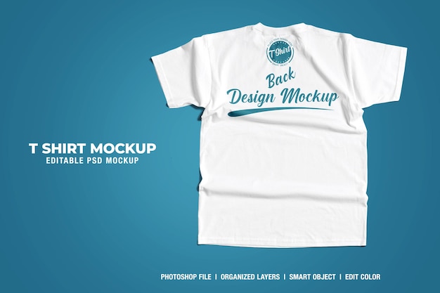 Weißes t-shirt mockup rückseite