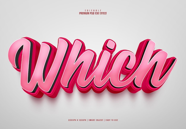Welche 3D-bearbeitbare Premium-PSD-Text-Effekt