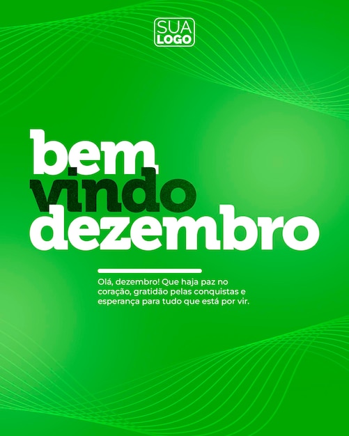 Welcome December A Green and Inspiring Social Media Post