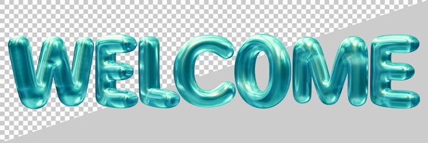 welcome text design with 3d modern effect style