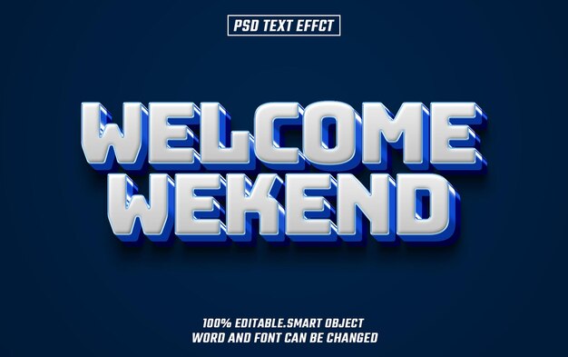 welcome weekend editable text font effect 3d text for title