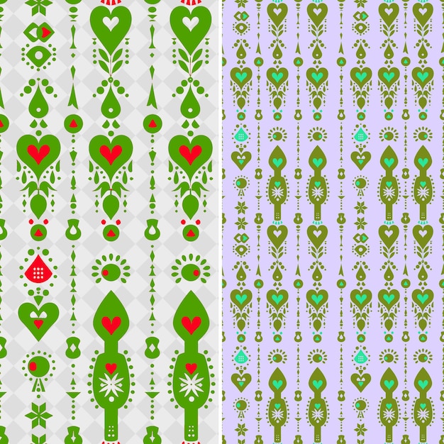 PSD welsh love spoon pattern contendo vários símbolos e deco vector geométrico abstrato criativo