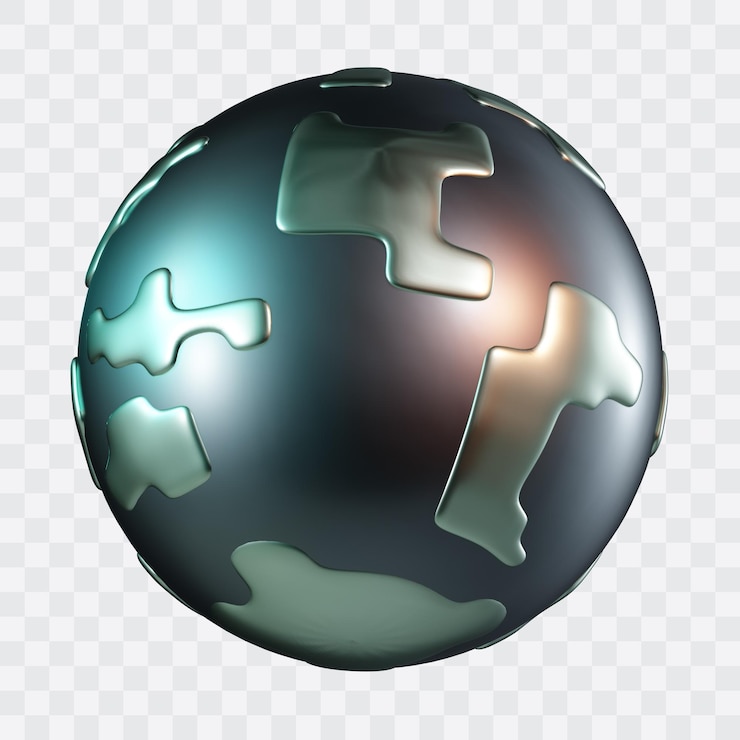 PSD weltkugel 3d-symbol