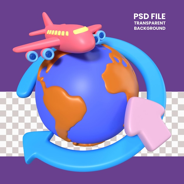 Weltlieferung 3D-Illustrationssymbol