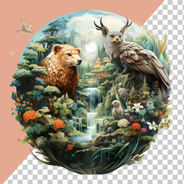 PSD welttag der wildtiere png illustration