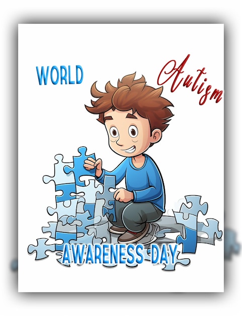 Welttag des bewusstseins für autismus mit puzzle-stücken