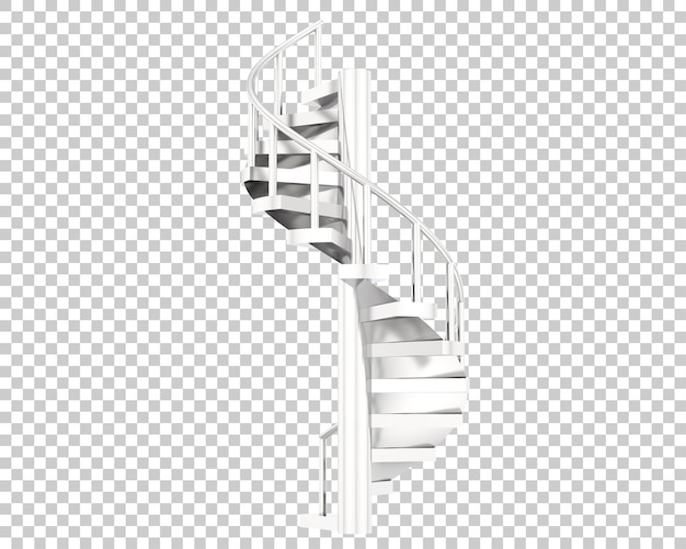 Wendeltreppe isoliert auf transparentem Hintergrund 3D-Darstellung