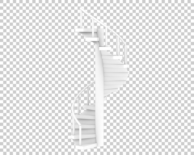 Wendeltreppe isoliert auf transparentem Hintergrund 3D-Darstellung