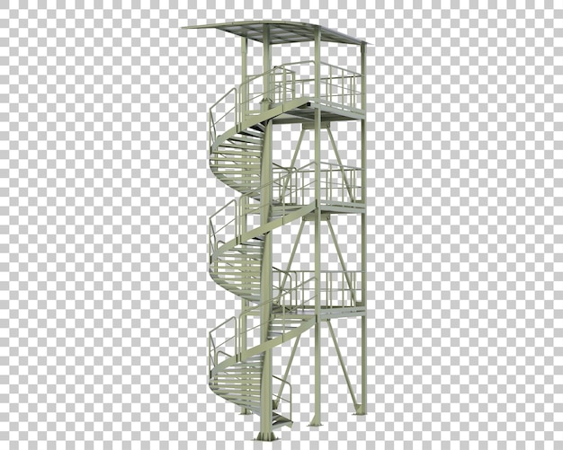 PSD wendeltreppe isoliert auf transparentem hintergrund 3d-darstellung