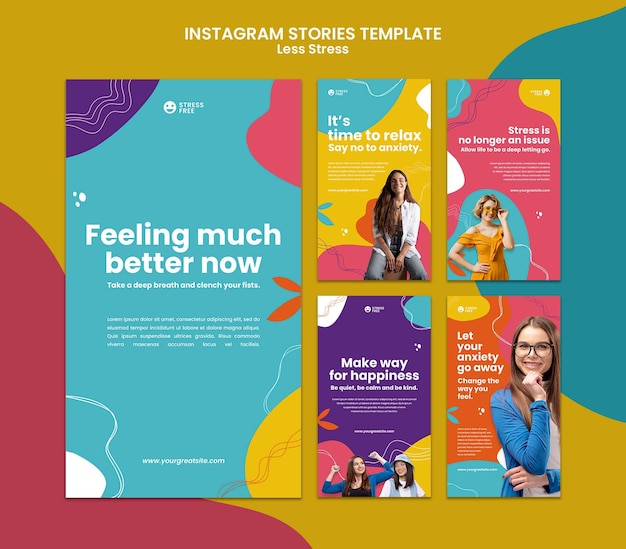 PSD weniger stress konzept instagram stories