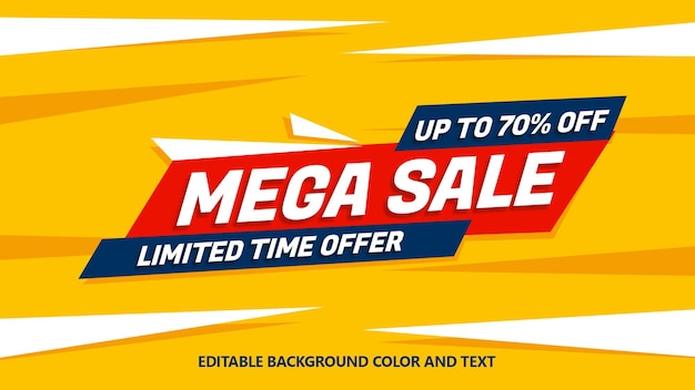 Werbeaktion für Mega Sale-Rabatt-Bannervorlagen