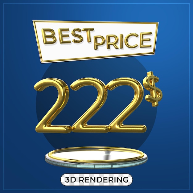 Werbeplakat 3D-Text Titel 222US-Dollar 3D-Rendering