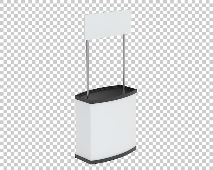PSD werbestand auf transparentem hintergrund 3d-darstellung