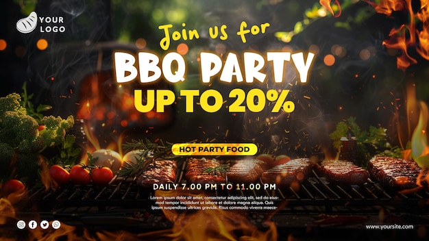 Werbung für BBQ-Party-Veranstaltungen