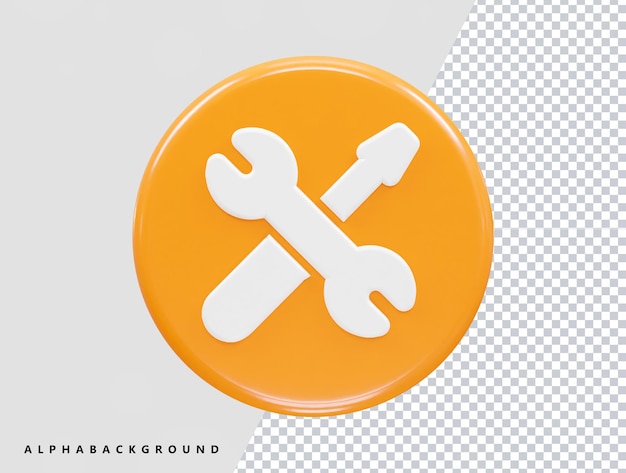 Werkzeug-Symbol 3D-Rendering-Element-Illustration