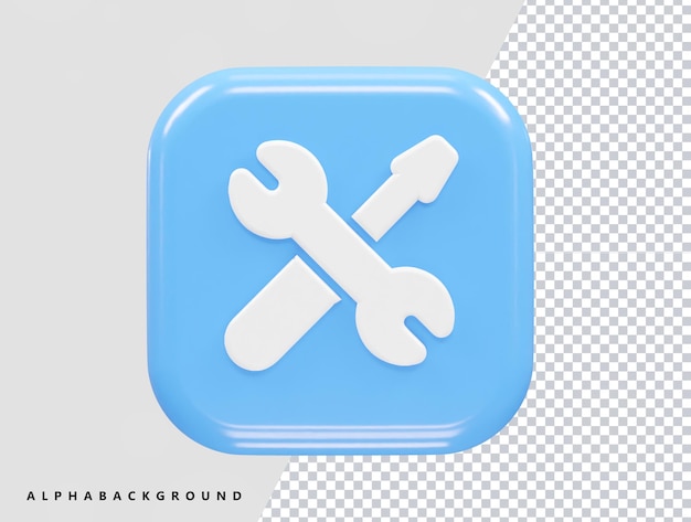 Werkzeug-Symbol 3D-Rendering-Element-Illustration