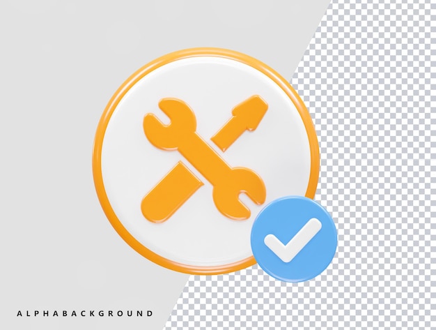 Werkzeug-Symbol 3D-Rendering-Element-Illustration