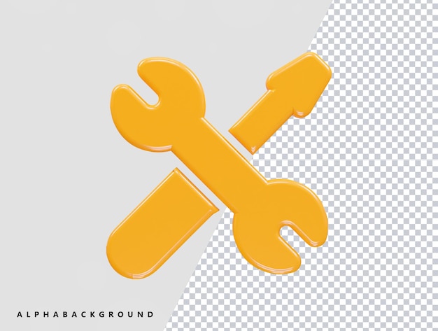 Werkzeug-Symbol 3D-Rendering-Element-Illustration