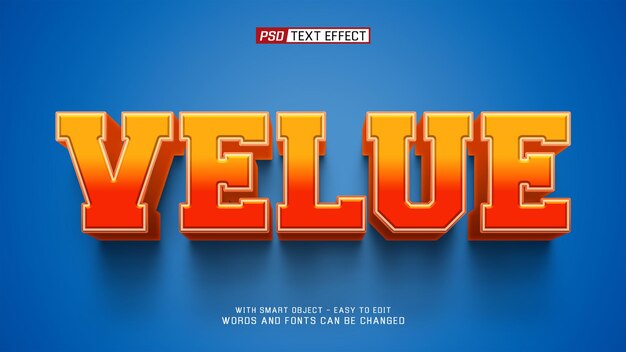 Wert 3D-Text-Effekt
