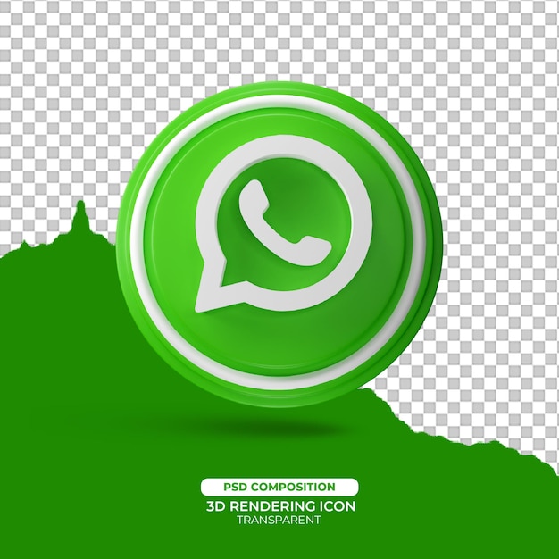 Whatsapp, 3d, render, icono, señal