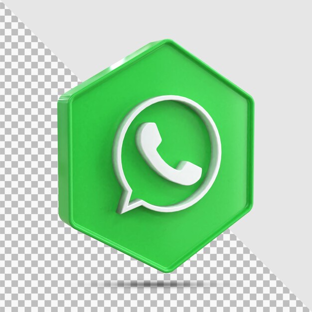 WhatsApp 3d Social Media-Symbol Buntes, glänzendes 3D-Symbol-Konzept 3D-Rendering für die Komposition