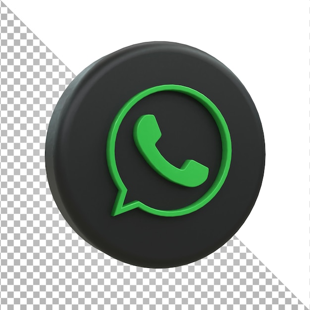 Whatsapp 3d social media-symbol buntes, glänzendes 3d-symbol-konzept 3d-rendering für die komposition
