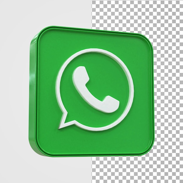WhatsApp 3d Social Media-Symbol Buntes, glänzendes 3D-Symbol-Konzept 3D-Rendering für die Komposition