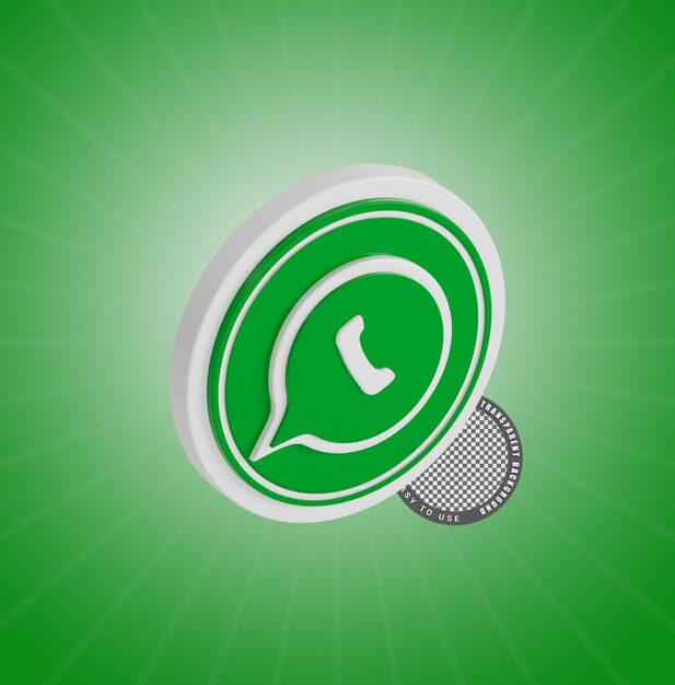 WhatsApp 3D-Sosialmedien-Symbol