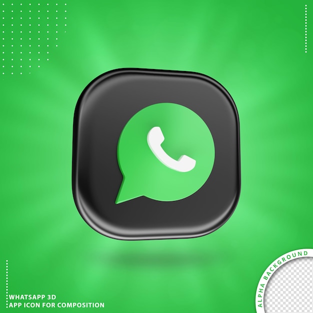 Whatsapp aplication icon für zusammensetzung schwarz