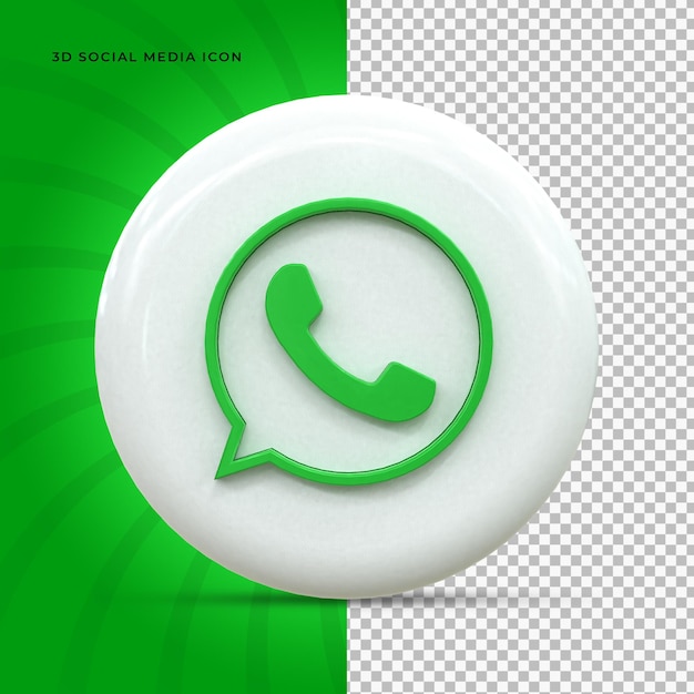 Whatsapp buntes glänzendes 3d-logo und social media 3d-icon-design