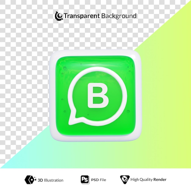Whatsapp Business Logo Icono de redes sociales Ilustración 3D
