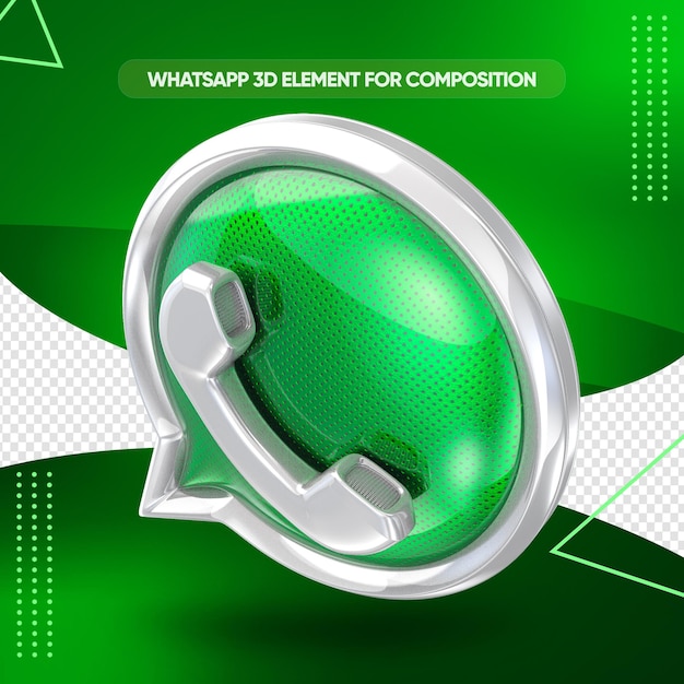 Whatsapp icon 3d render design